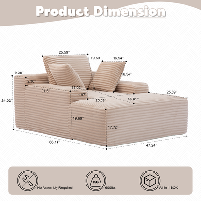 The Oversized Corduroy Chaise Lounge Chair