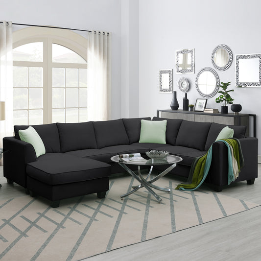 Modern 7-Seat Modular Sectional Sofa